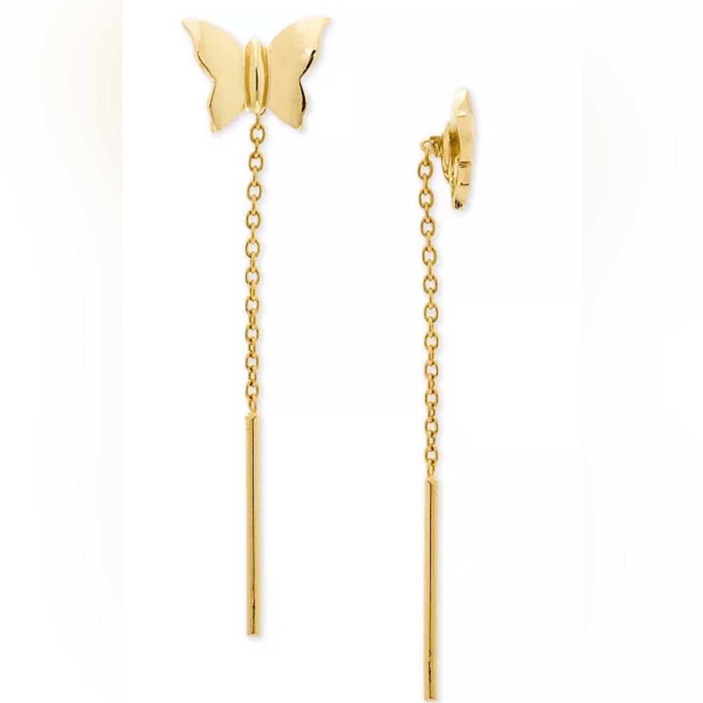 Giani Bernini Butterfly Threader Drop Earrings 18k Gold-Plated Sterling Silver